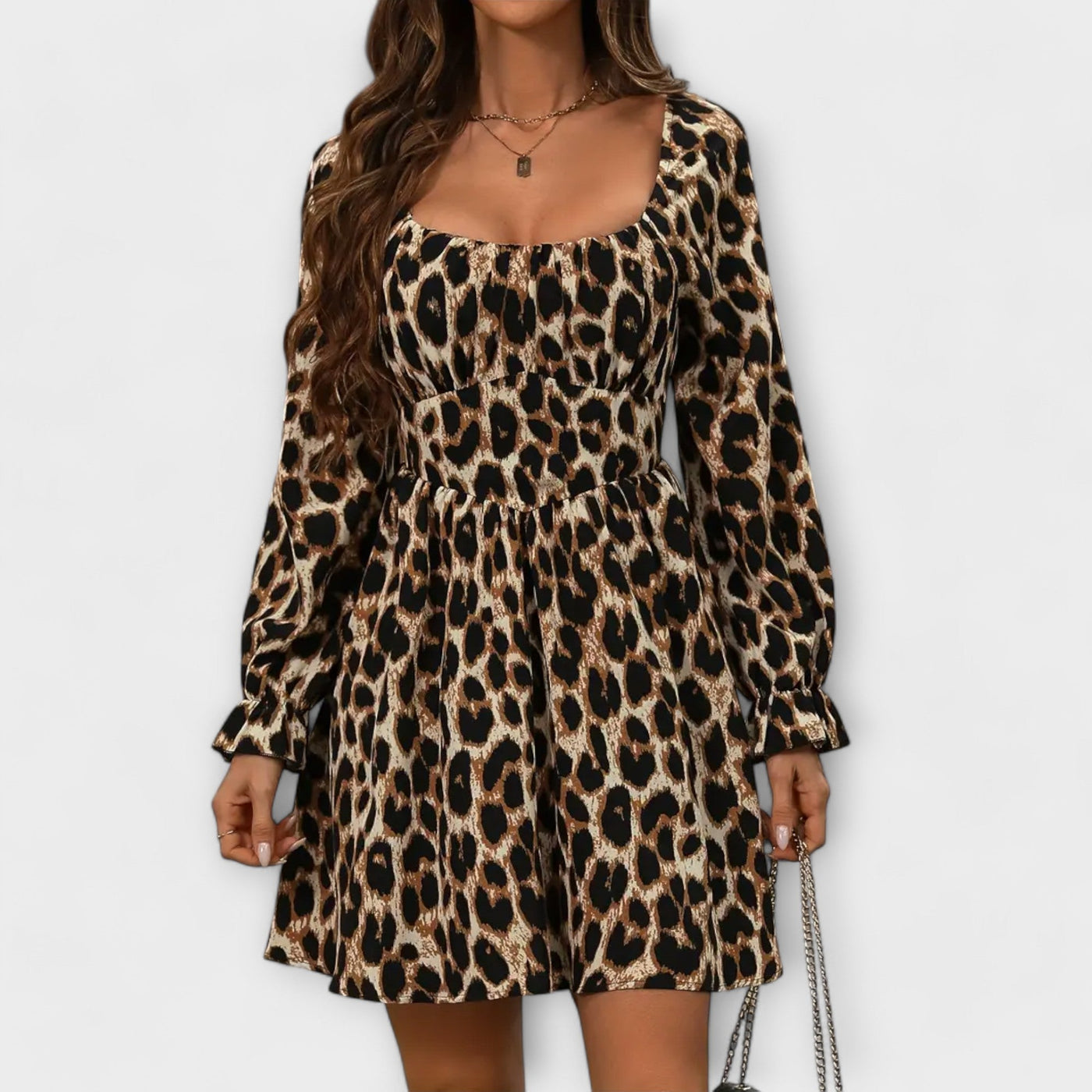 Enchanting Dress with Leopard Print