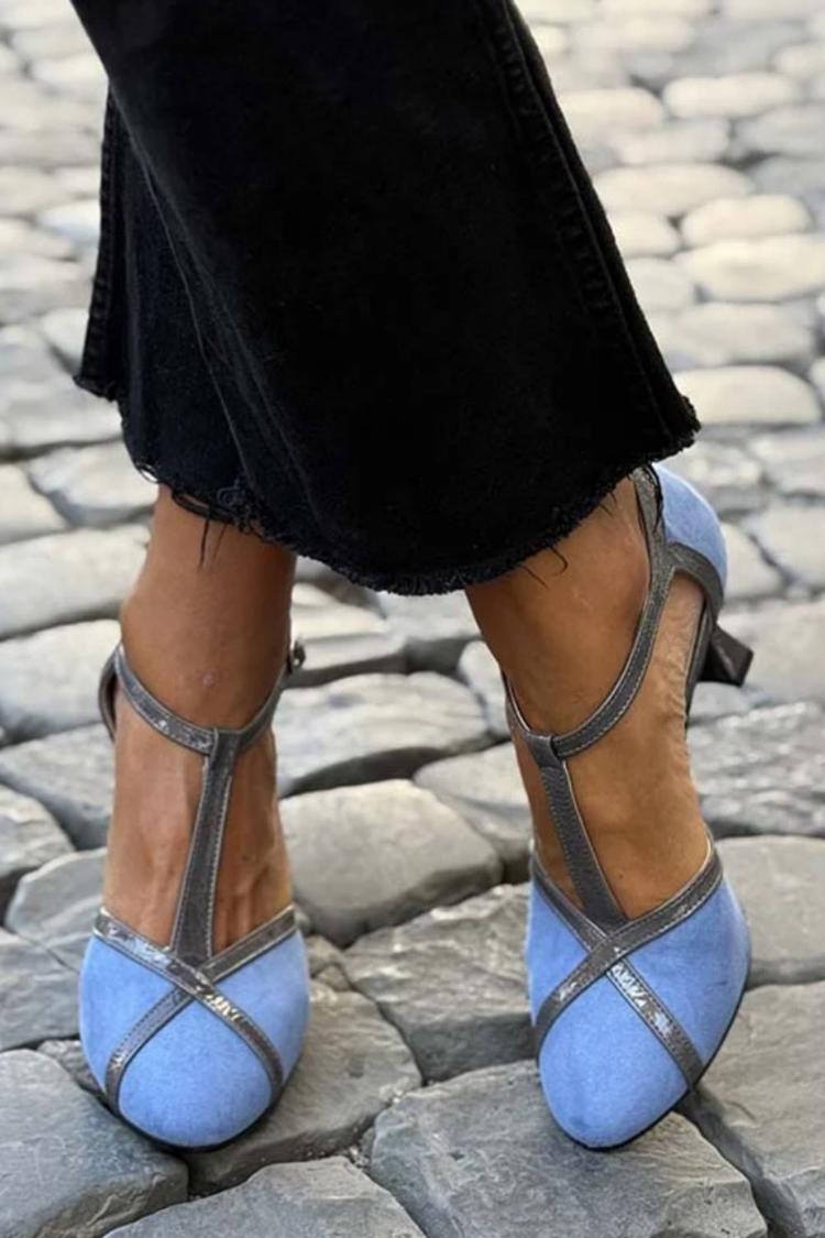 Lilou™ | Elegant Blue Suede Heels