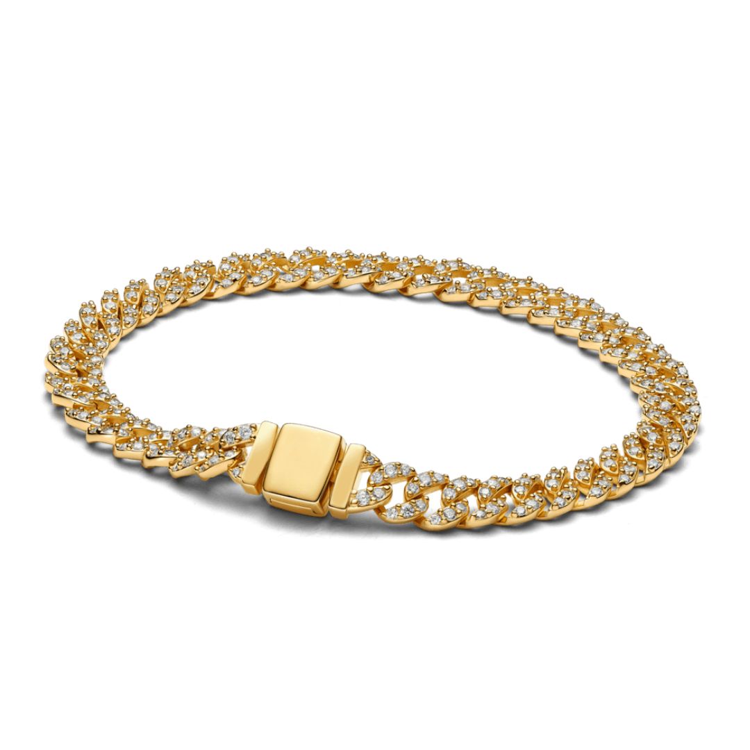 Cuban Paved Bracelet | Gold