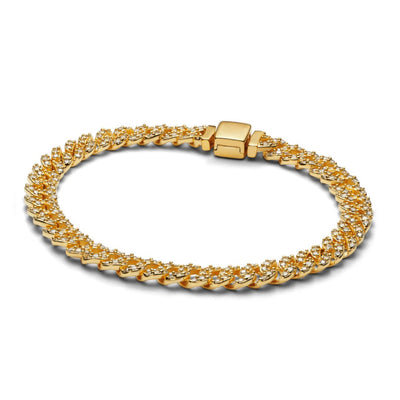 Cuban Paved Bracelet | Gold