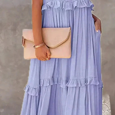 Robyn - Halter Ruffle Maxi Dress