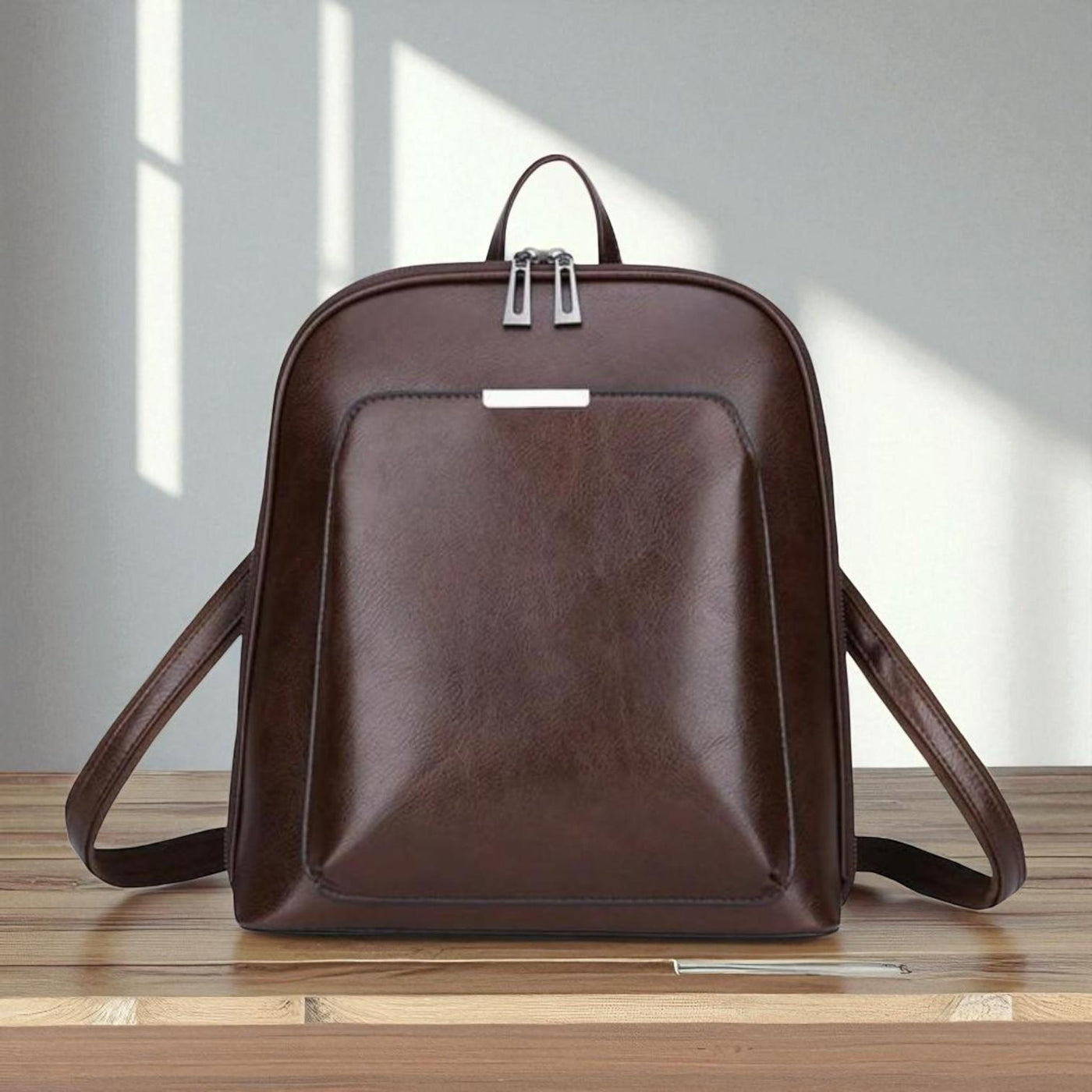 Classic Double Zipper Backpack - Elegant Design
