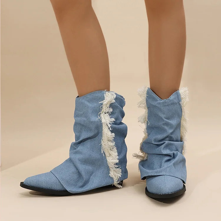 Kaia™ | Stylish Denim Boots
