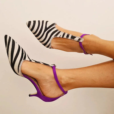 Amandine™ | Elegant Striped Heels