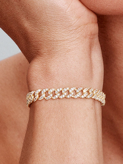 Cuban Paved Bracelet | Gold