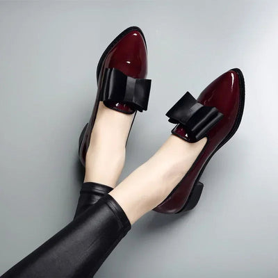 Versailles Patent Leather Bow Flats