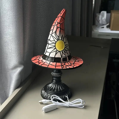 Striped Glass Witch Hat Lamp