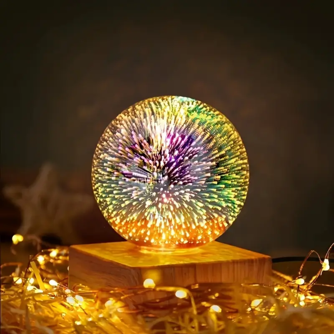 3D Crystal Lamp with Fireworks Effect