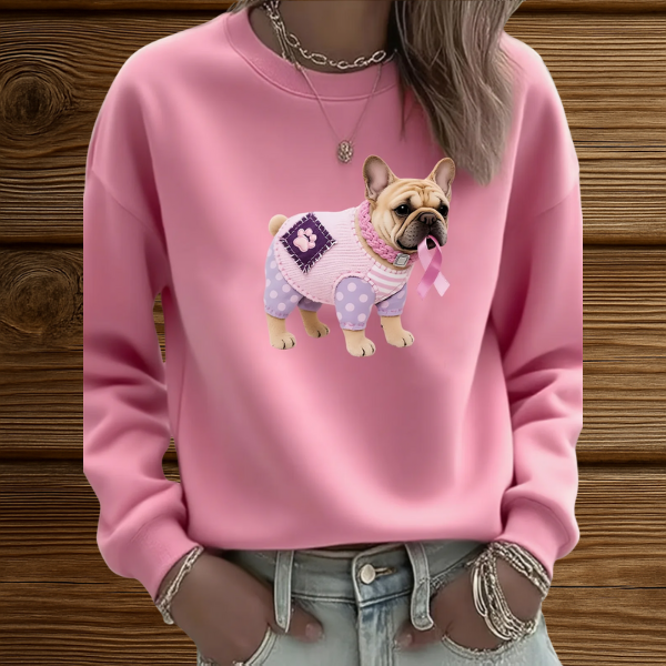 Magdalena – Pink French Bulldog Charm, Cute Sweater with French Bulldog