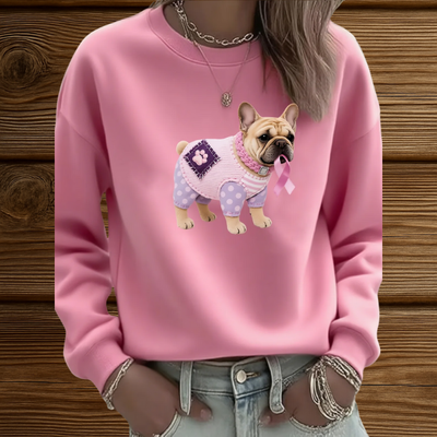 Magdalena – Pink French Bulldog Charm, Cute Sweater with French Bulldog