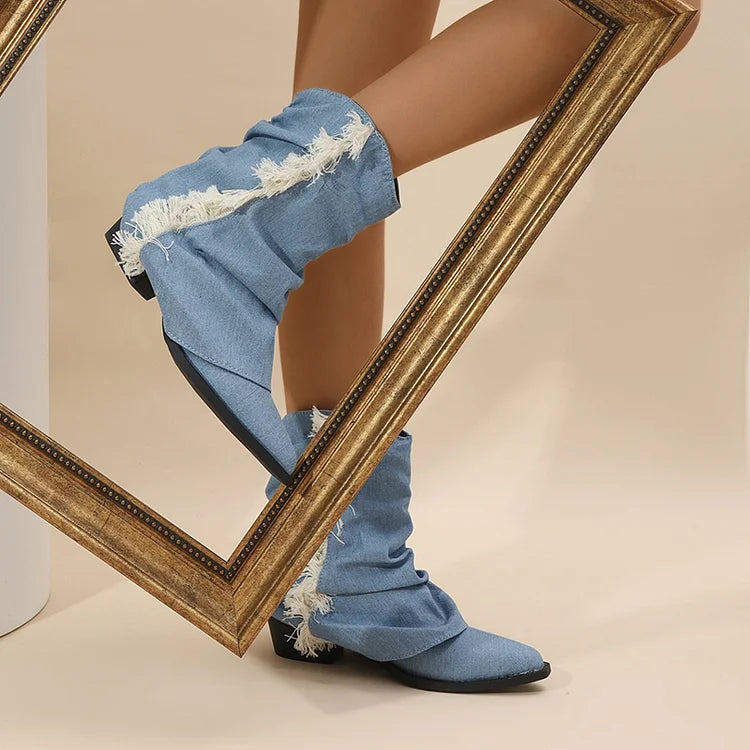 Kaia™ | Stylish Denim Boots