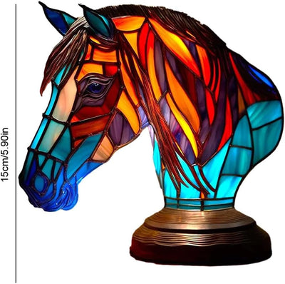 Gevelde Glass Horse-Shaped Lamp