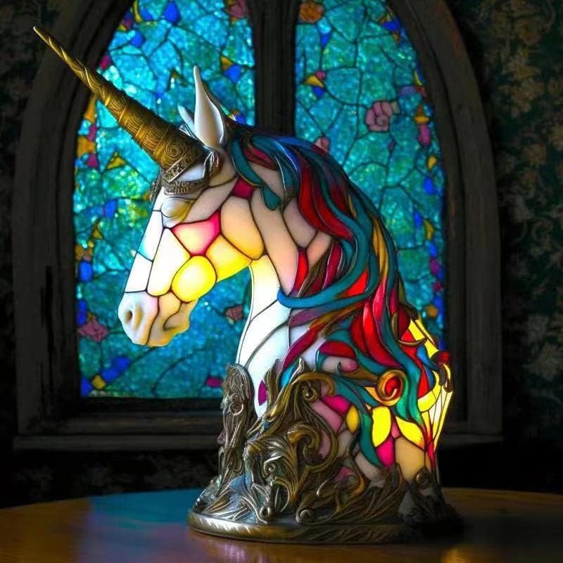 Unicorn Glass Lamp with Textured Finish