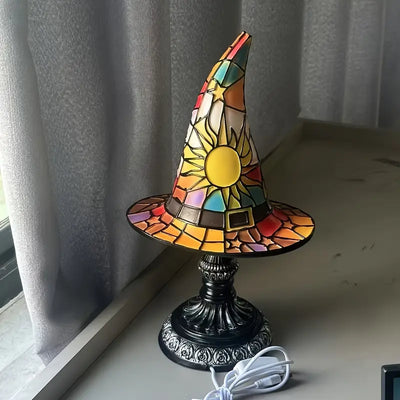 Striped Glass Witch Hat Lamp