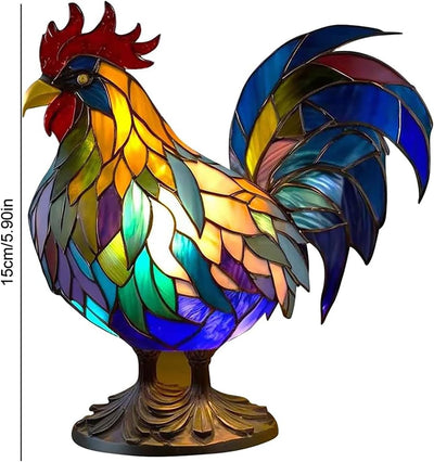 Glass Rooster Shaped Lamp