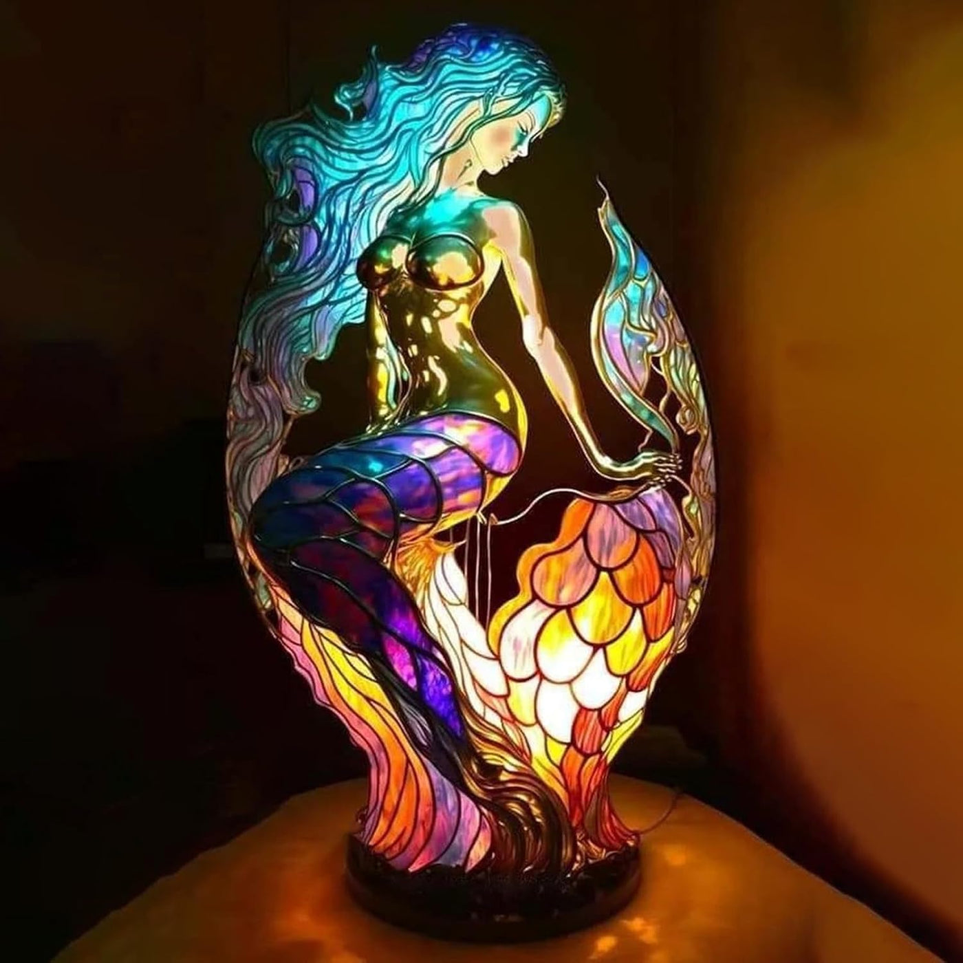 Bohemian Mermaid Design Table Lamp