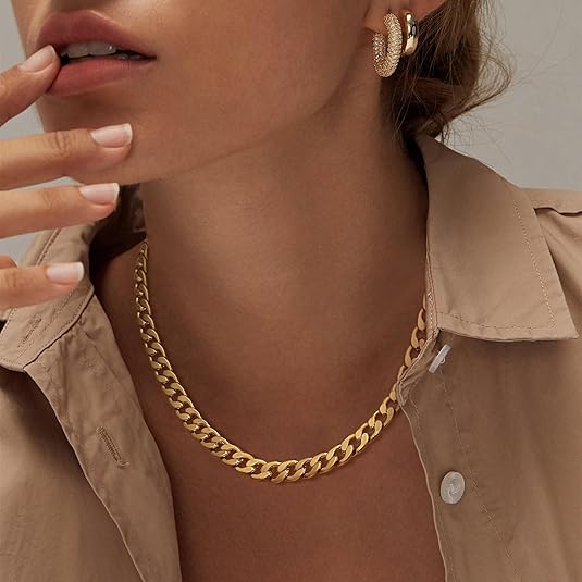Large Cuban Link Necklace | Gold