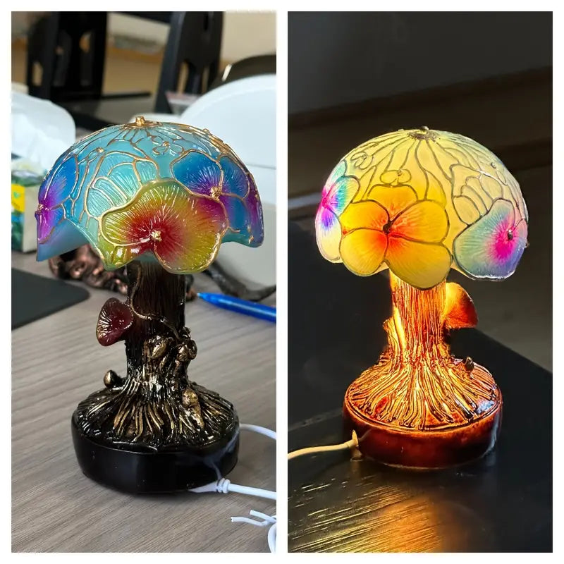 Bohemian Mushroom-Shaped Floral Lamp