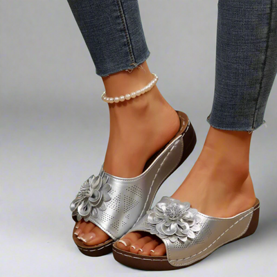 Jolanda | Elegant Orthopaedic Sandals with Floral Design