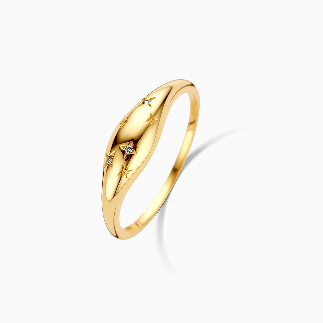 Dome Diamond Ring | Gold