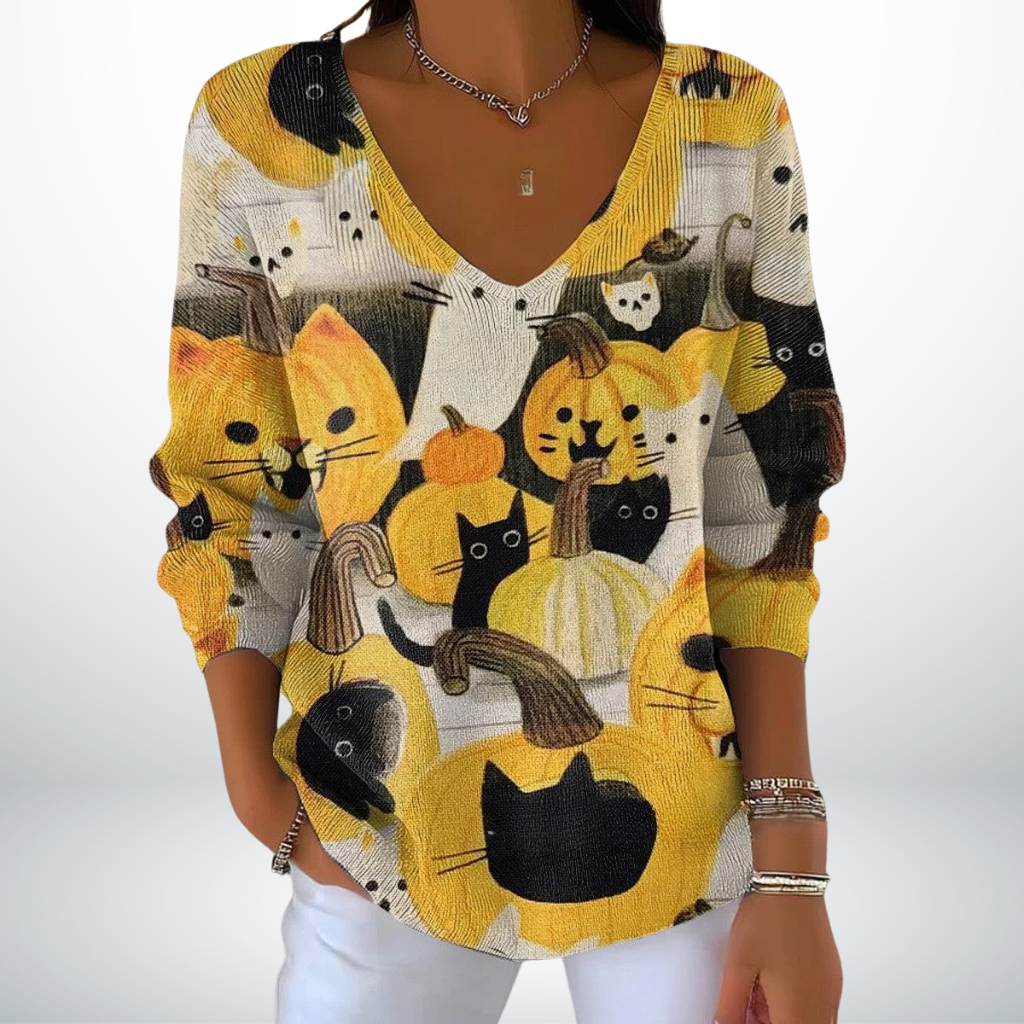 Evelien – Stylish Sweater with V-Neck