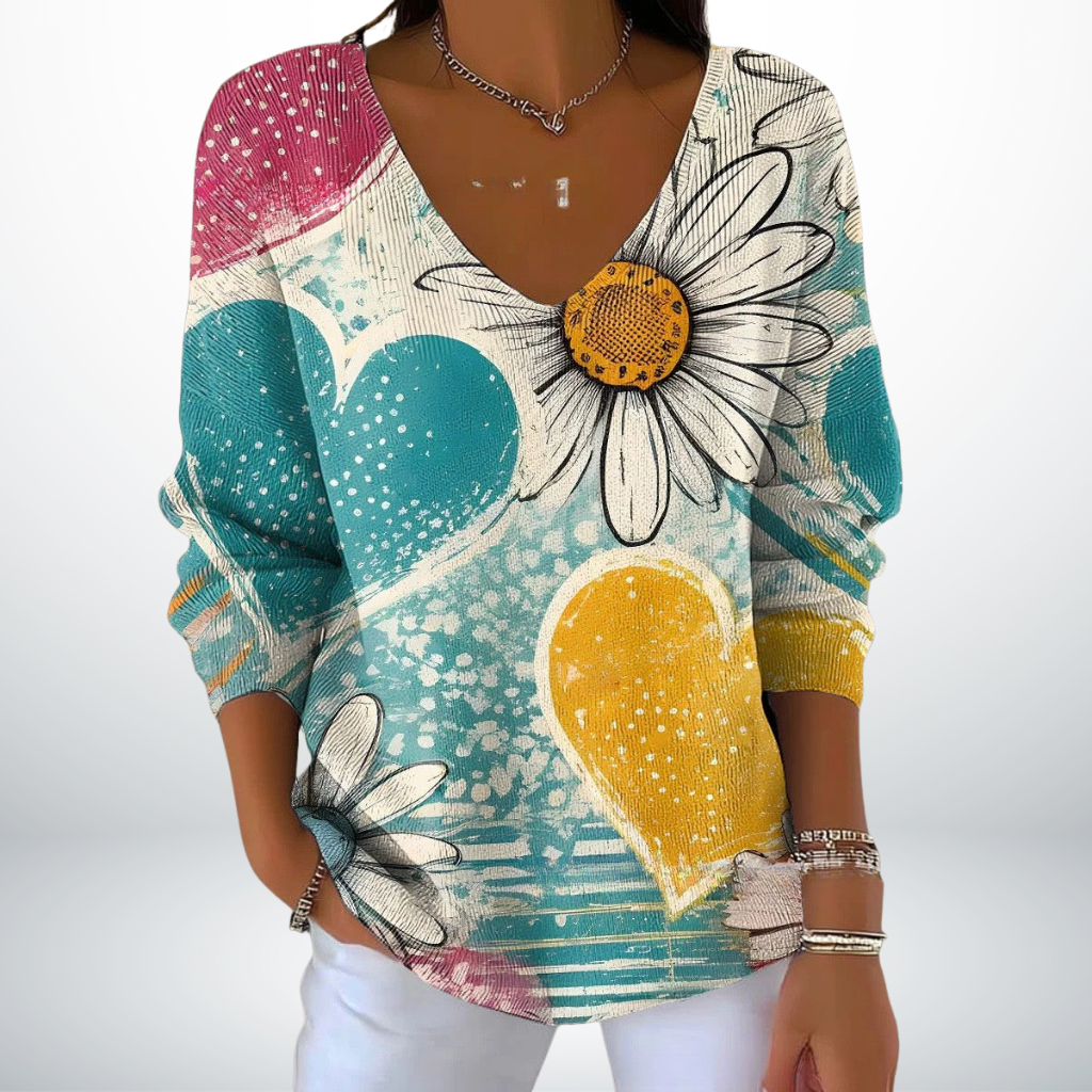 Evelien – Fine Knitted V-Neck Sweater