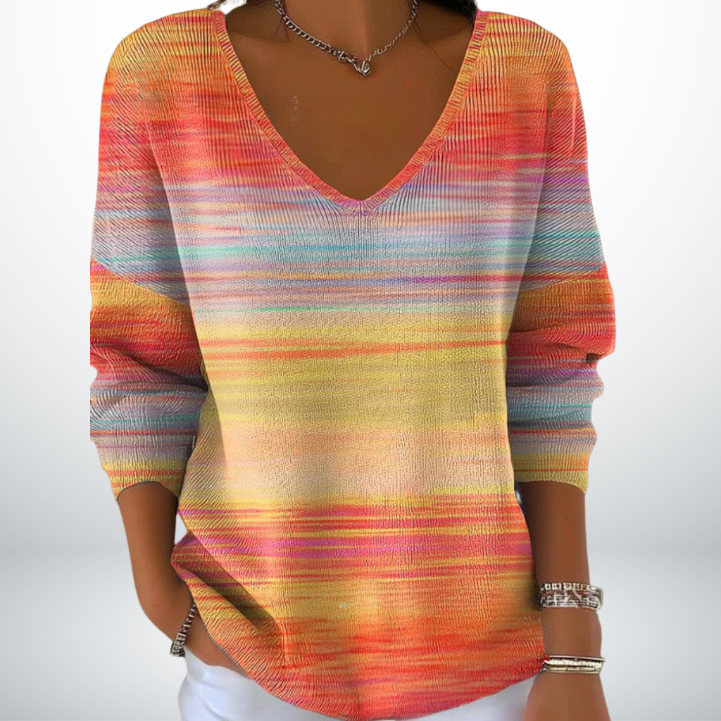 Evelien™ – Elegant V-Neck Sweater