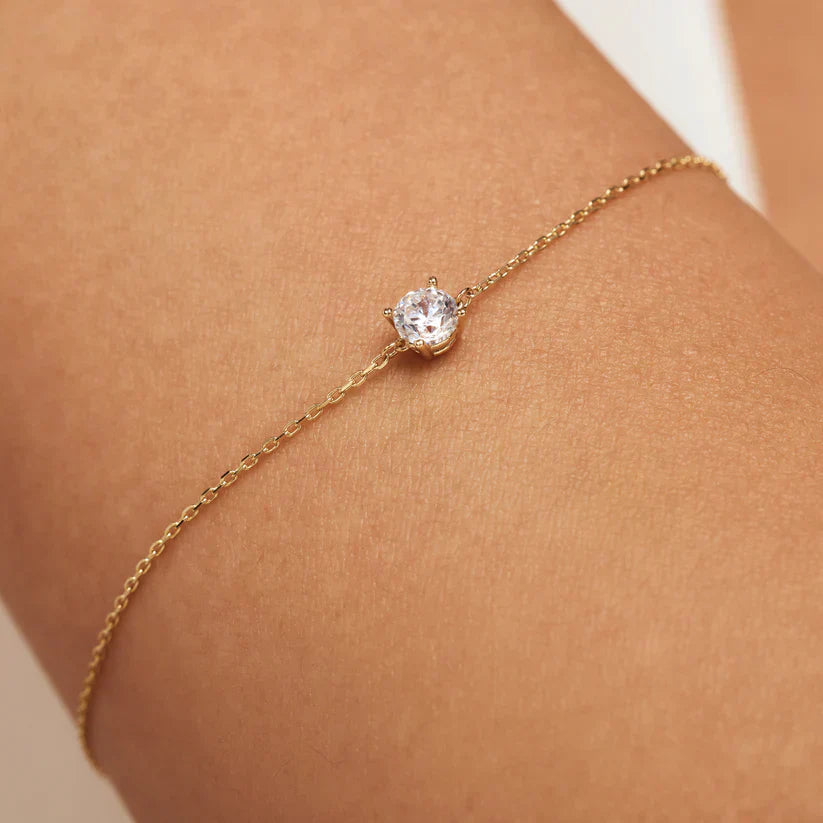 Clea Moissanite Stone Bracelet | Gold