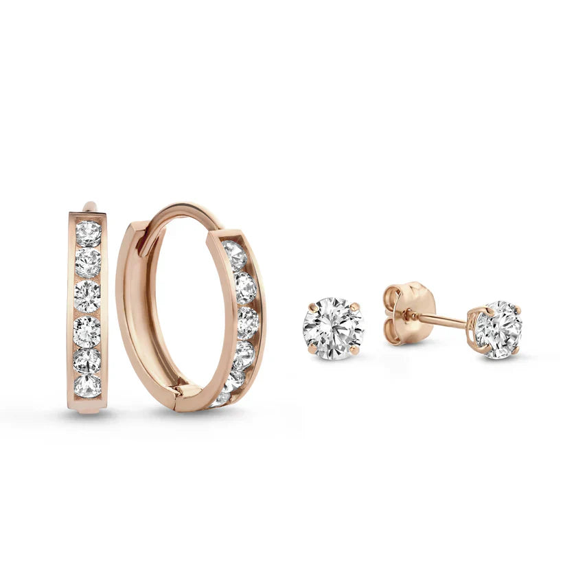 Dara Brillane Stone Earring Set | Gold Collection