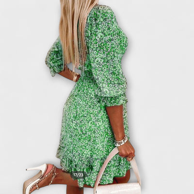 Floral Puff Sleeves Dress