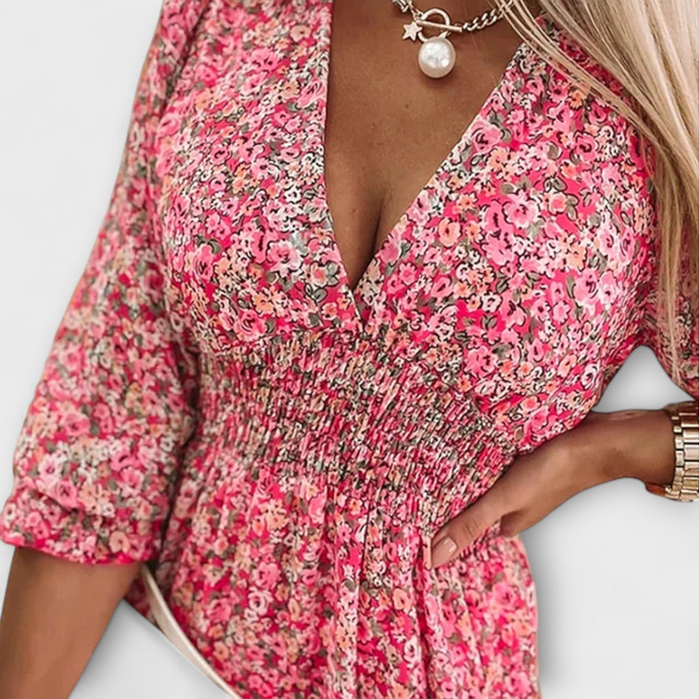 Floral Puff Sleeves Dress