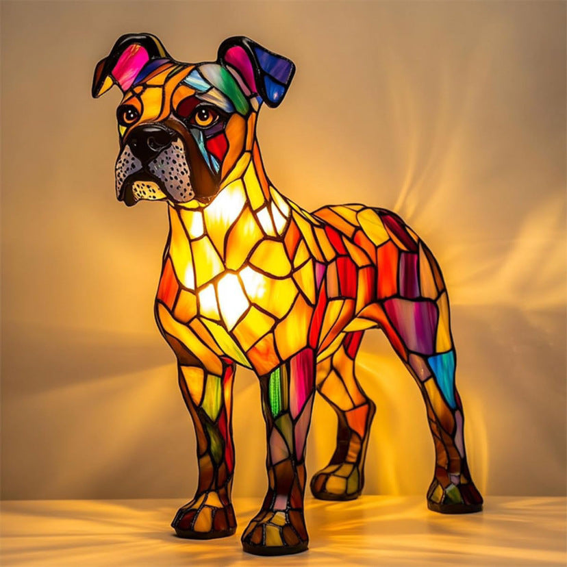 Whippet Faceted Glass Lamp