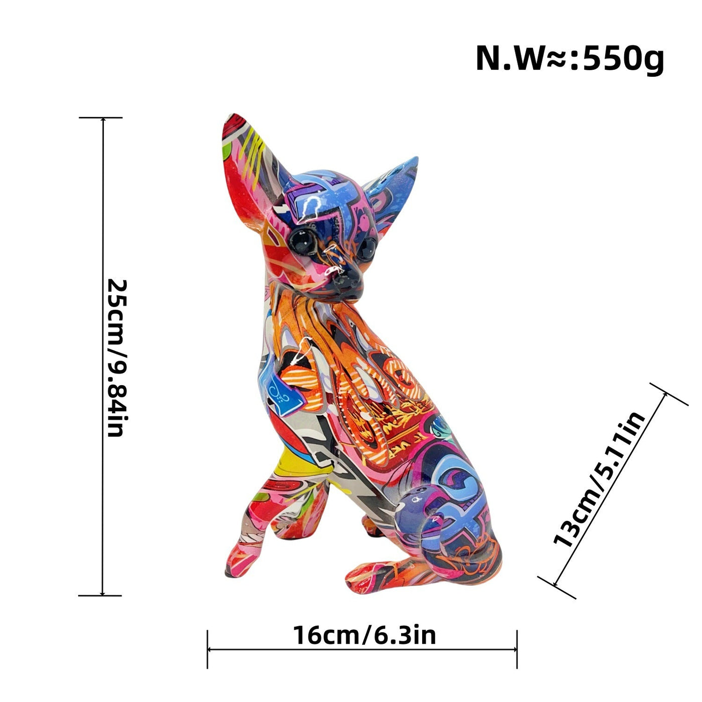 Vibrant Resin Lamp with Chihuahua Design