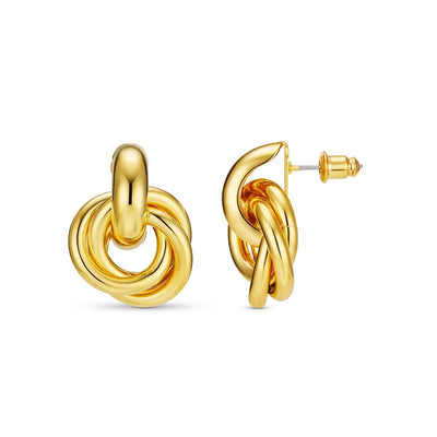 Woven Statement Earrings | Gold