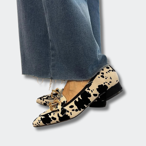Ava™ | Elegant Cow Print Loafers
