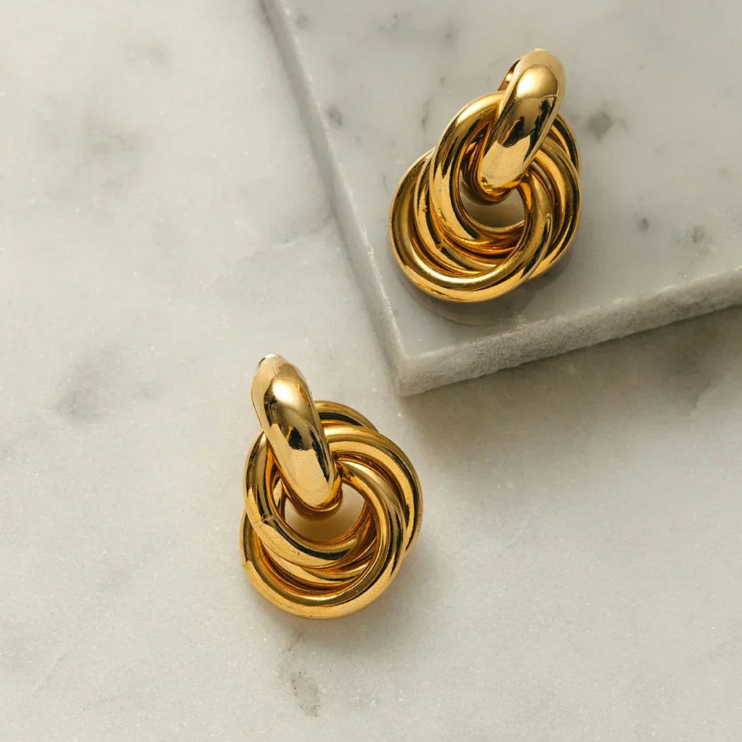 Woven Statement Earrings | Gold