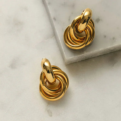 Woven Statement Earrings | Gold