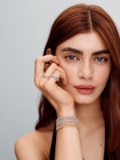 Cuban Paved Bracelet | Gold