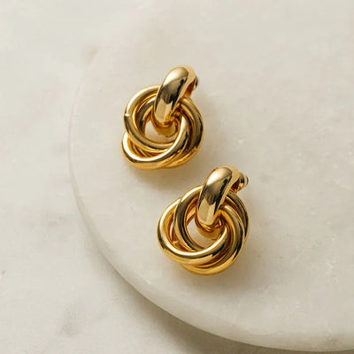 Woven Statement Earrings | Gold