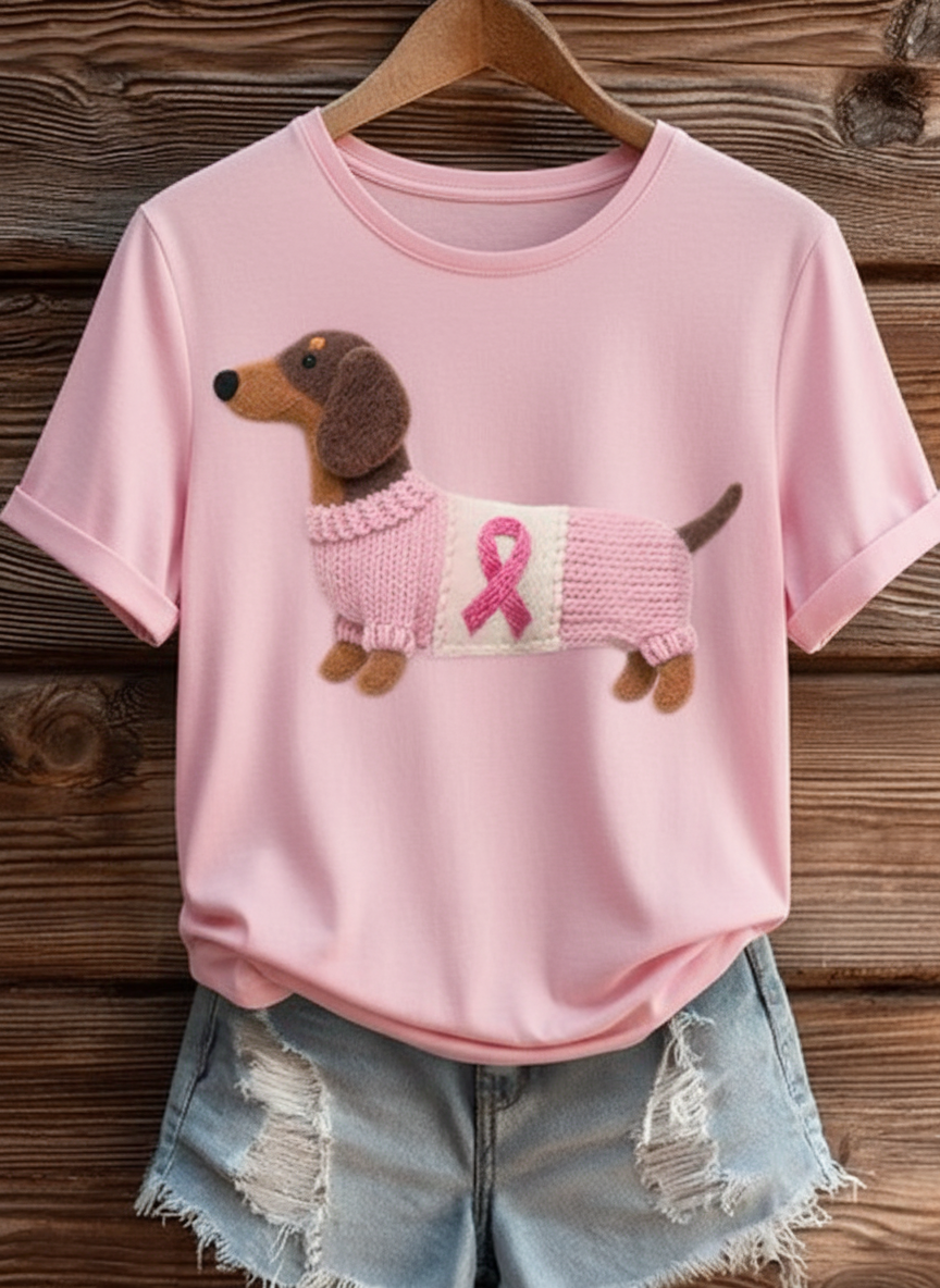 Dachshund - Supportive Embroidered T-Shirt
