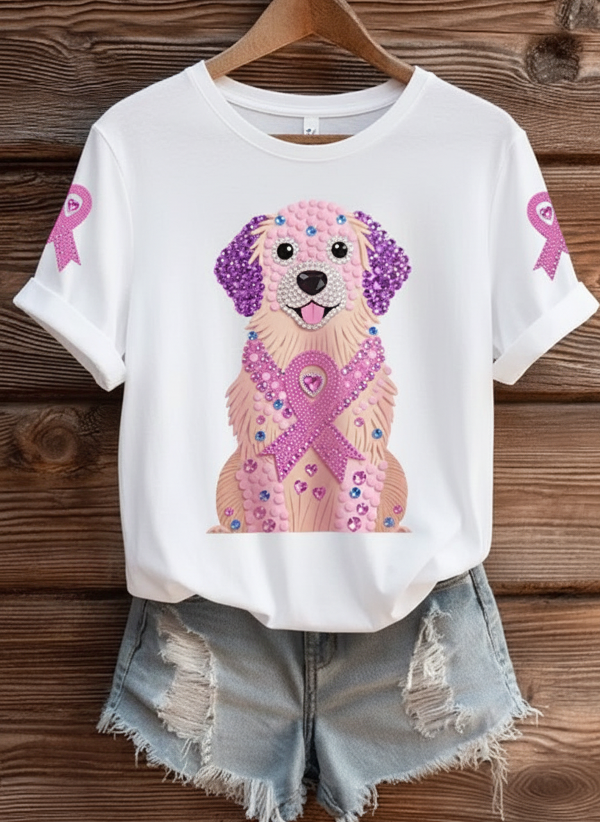 Golden Blanca - Supportive Embroidered T-Shirt