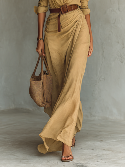 Zara | Long Dress with Notched Collar