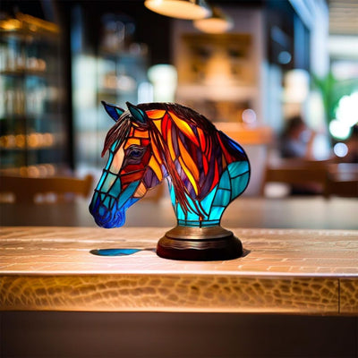 Gevelde Glass Horse-Shaped Lamp