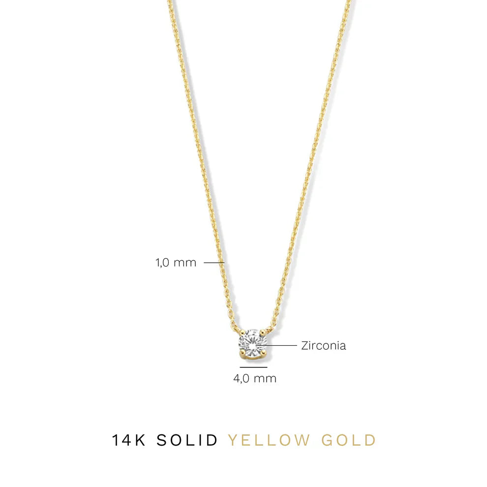 Moissanite Stone Necklace Cléa | Gold Collection