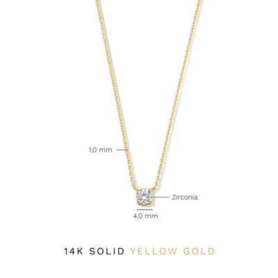 Moissanite Stone Necklace Cléa | Gold Collection