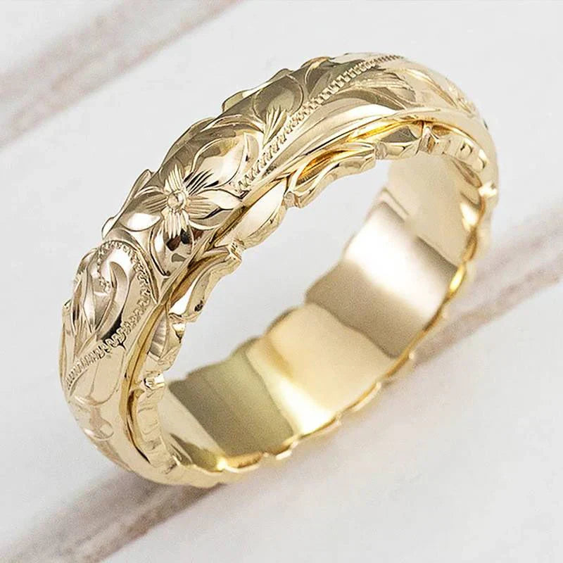 Antique ring with flower in gold | Gold
