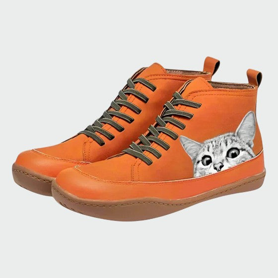 Savrani - Leather ankle boots for cat lovers