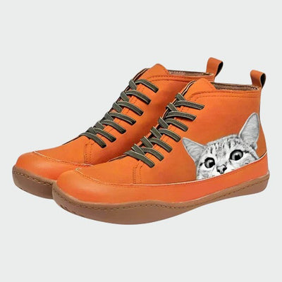 Savrani - Leather ankle boots for cat lovers