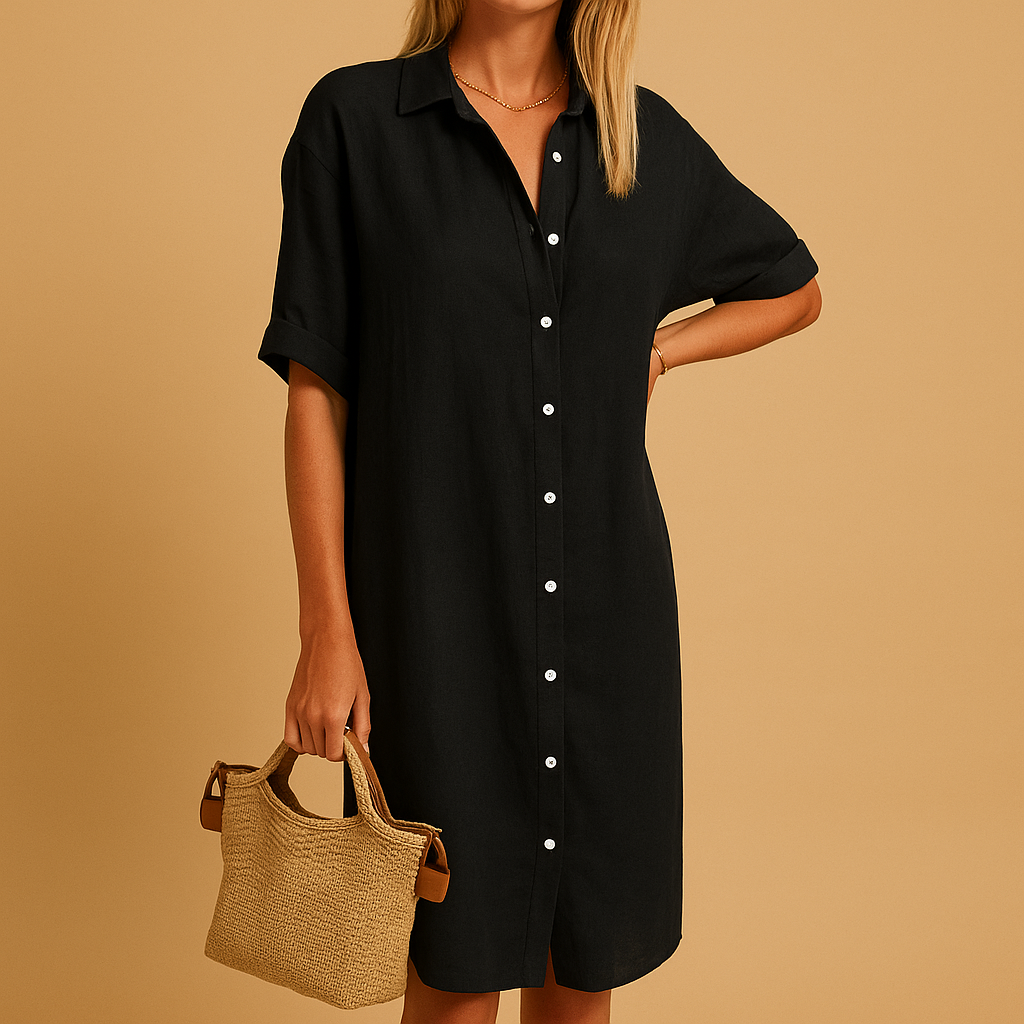 Milou | Women's Short Sleeve Long Shirt Dress
