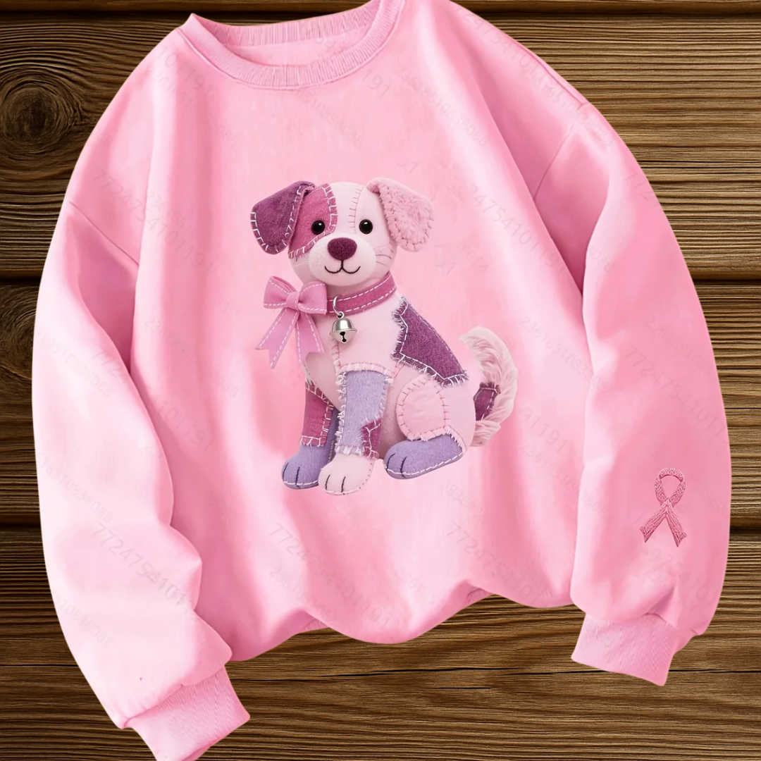 Aniela – Pink Hope, Sweater with Dog and Ribbon